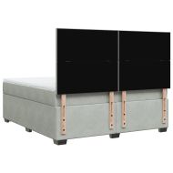 Боксспринг легло с матрак, светлосиво, 180x200 см, кадифе