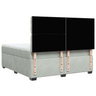 Боксспринг легло с матрак, светлосиво, 180x200 см, кадифе