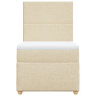 Боксспринг легло с матрак, кремава, 80x200 см, плат