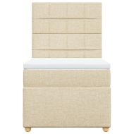 Боксспринг легло с матрак, кремава, 80x200 см, плат