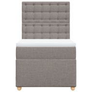 Боксспринг легло с матрак, таупе, 90x190 см, плат