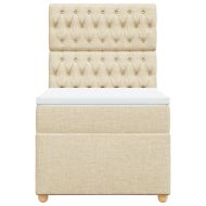 Боксспринг легло с матрак, кремава, 90x200 см, плат