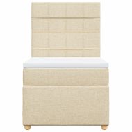 Боксспринг легло с матрак, кремаво, 100x200 см, плат