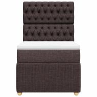 Боксспринг легло с матрак, тъмнокафяво, 100x200 см, плат