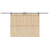 Комплект механизъм за плъзгаща врата, 427 см, стомана, черен