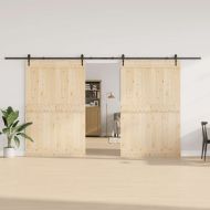 Комплект механизъм за плъзгаща врата, 427 см, стомана, черен