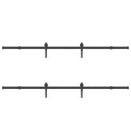 Комплект механизъм за плъзгаща врата, 427 см, стомана, черен