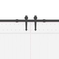 Комплект механизъм за плъзгаща врата, 427 см, стомана, черен