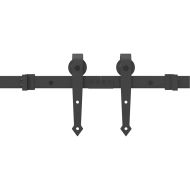 Комплект механизъм за плъзгаща врата, 427 см, стомана, черен