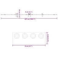 Комплект механизъм за плъзгаща врата, 427 см, стомана, черен