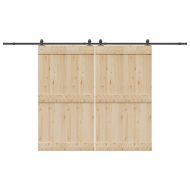 Комплект механизъм за плъзгаща врата, 366 см, стомана, черен