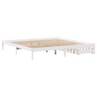 Рамка за легло без матрак, бял, 180x200 см, бор масив