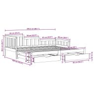 Дневно легло с уширение и чекмеджета без матрак 90x200 см