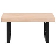 Стенен рафт за мивка, стомана и масивно дърво дъб