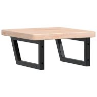 Стенен рафт за мивка, стомана и масивно дърво дъб