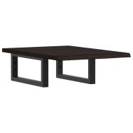 Стенен рафт за мивка, стомана и масивно дърво дъб