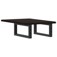 Стенен рафт за мивка, стомана и масивно дърво дъб