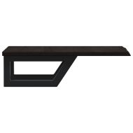 Стенен рафт за мивка, стомана и масивно дърво дъб