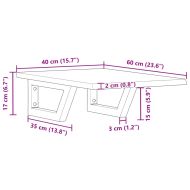 Стенен рафт за мивка, стомана и масивно дърво дъб