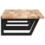 Стенен рафт за мивка, стомана и масивно дърво акация