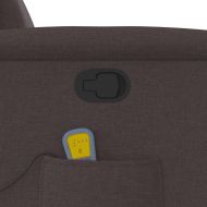 Изправящ масажен реклайнер стол, тъмнокафяв, текстил