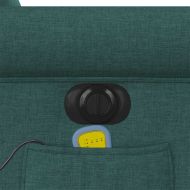 Електрически масажен наклоняем стол, тъмнозелен, текстил