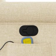 Изправящ масажен реклайнер стол, кремав, текстил