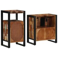Комплект мебели за баня 2 pcs Кафяво регенерирано дърво масив