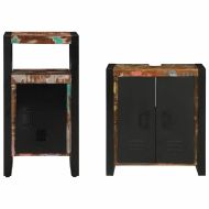 Комплект мебели за баня 2 pcs Кафяво Солидно възстановено дърво