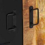 Комплект мебели за баня с рафт 2 pcs Солидно мангово дърво