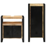 Комплект мебели за баня 2 pcs Кафяво Солидно мангово дърво