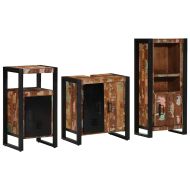 Комплект мебели за баня 3 pcs Кафяво Солидно мангово дърво