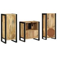 Комплект мебели за баня 3 pcs Кафяво Солидно възстановено дърво