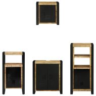 Комплект мебели за баня 4 pcs Кафяво Солидно мангово дърво