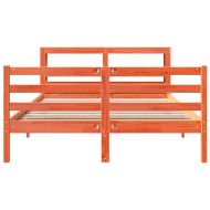 Рамка за легло без матрак, восъчнокафяв, 150x200 см, бор масив