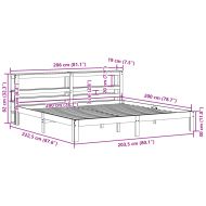 Рамка за легло с табла без матрак, бяла, 200x200 см