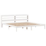 Рамка за легло без матрак, бял, 180x200 см, бор масив