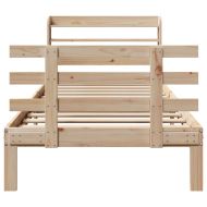 Рамка за легло с табла, 100x200 см, борово дърво масив