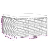 Градински лаундж комплект с възглавници 5 части черен полиратан