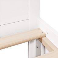 Рамка за легло без матрак, с табла, бял, 180x200 см, бор масив