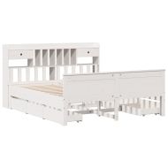 Легло с етажерка за книги, без матрак, 180x200 см, бор масив