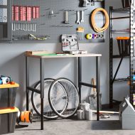 Работна маса 100x60x(71,5-98) см масивно дърво дъб правоъгълна