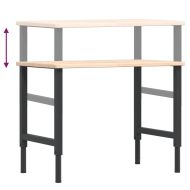 Работна маса 100x60x(71,5-98) см масивно дърво дъб правоъгълна