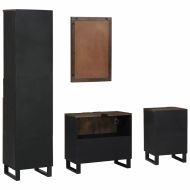 Комплект мебели за баня с чекмедже 4 pcs Бяло Инженерно дърво