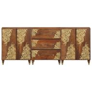 Комплект шкафове за баня 3 pcs Цвят меден кафяв и златист