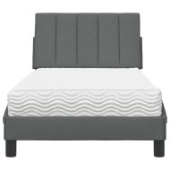 Легло с матрак Hanko, тъмносив, 80x200 см, плат