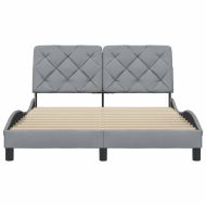 Рамка за легло без матрак, светлосив, 140x190 см, плат