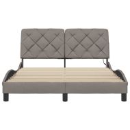 Рамка за легло със светодиод без матрак, таупе, 120x200см, плат