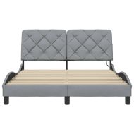 Рамка за легло със светодиод без матрак, 140x190 см, плат