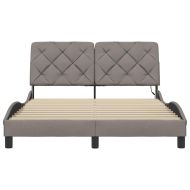 Рамка за легло със светодиод без матрак таупе 140x190 см плат